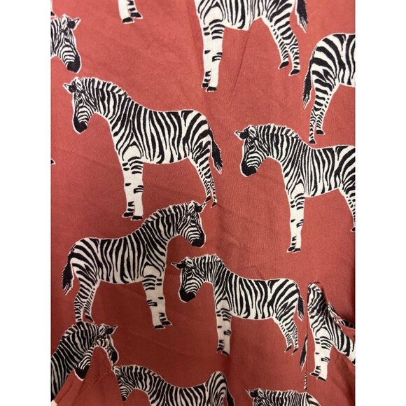 World Market L/XL Zebra Blouse Wide Sleeve Boho Viscose - Picture 6 of 9